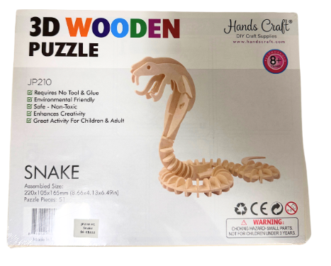 DIY 3D Wooden Puzzle Snake